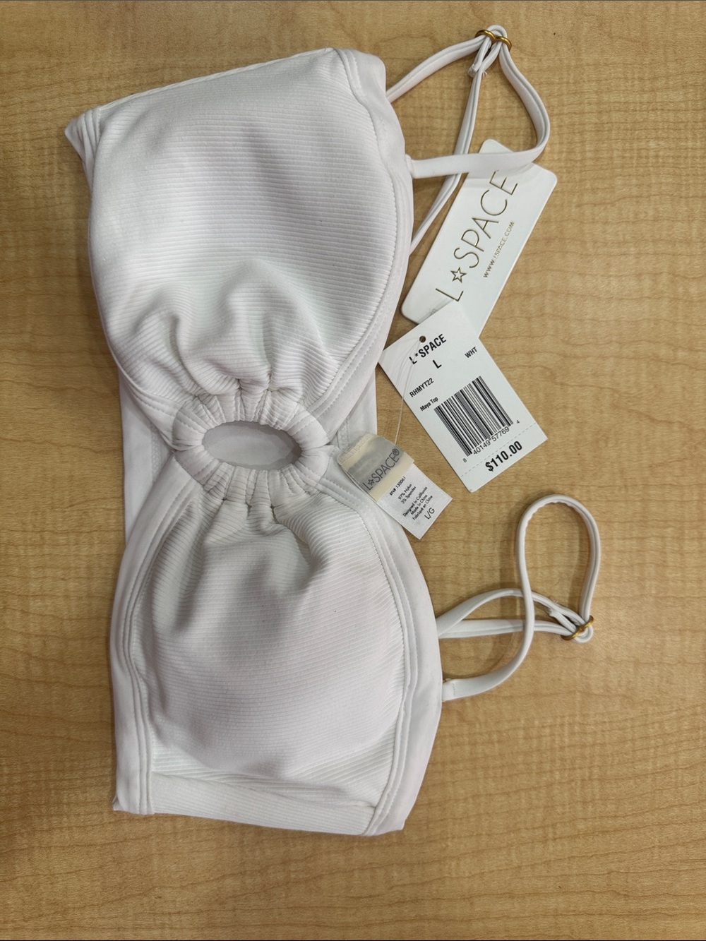 l*space White Ring-Detail Bandeau Top